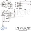 Ideal Standard Connect Air Concept Air Silver Storm Built-In Basin Mixer Tap Dimensions
